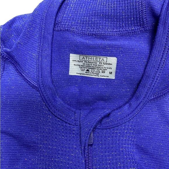 Athleta purple sparkly rouched full zip sweater jacket - Picture 6 of 7